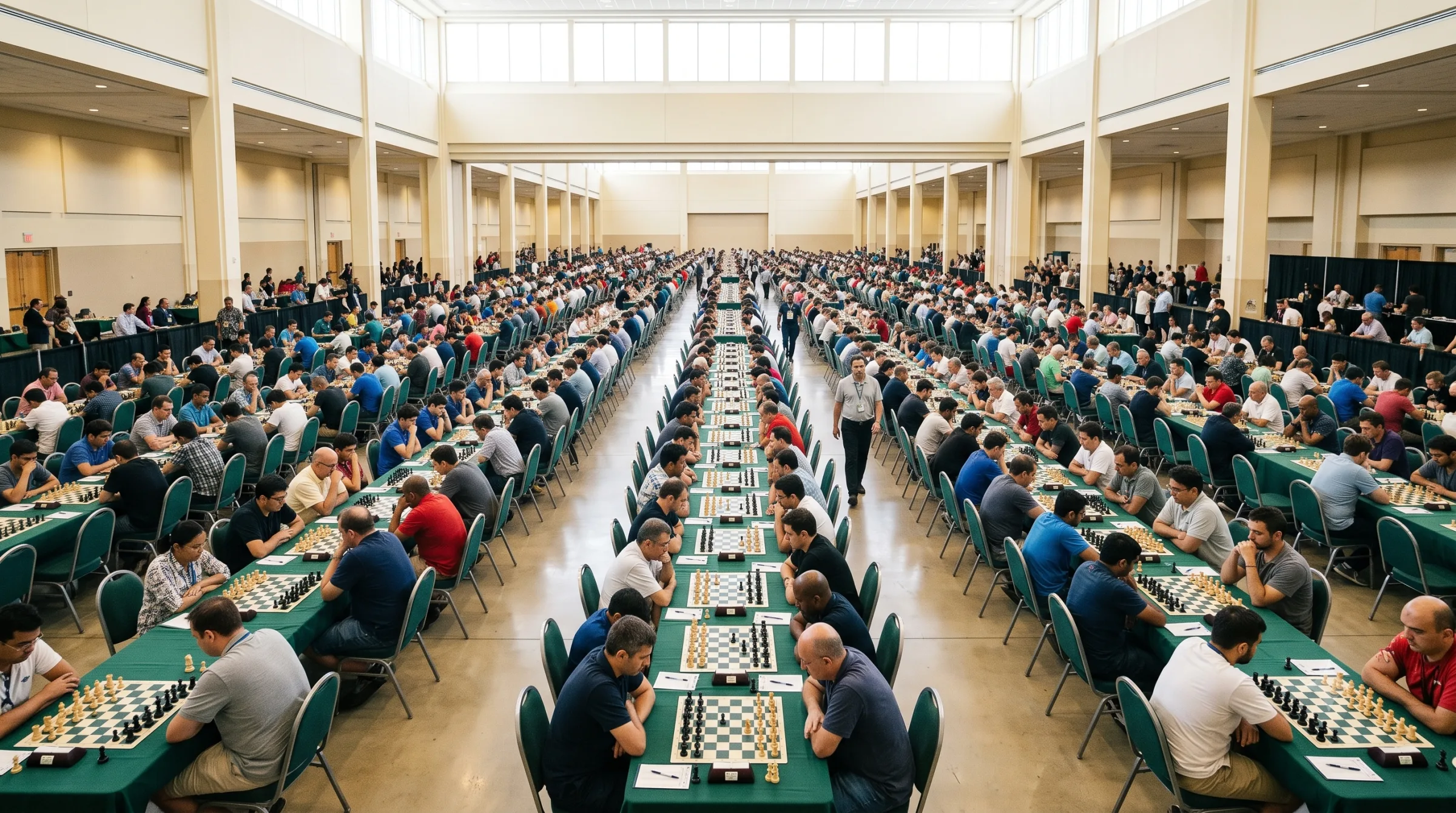 Grande salão do Open Internacional de xadrez