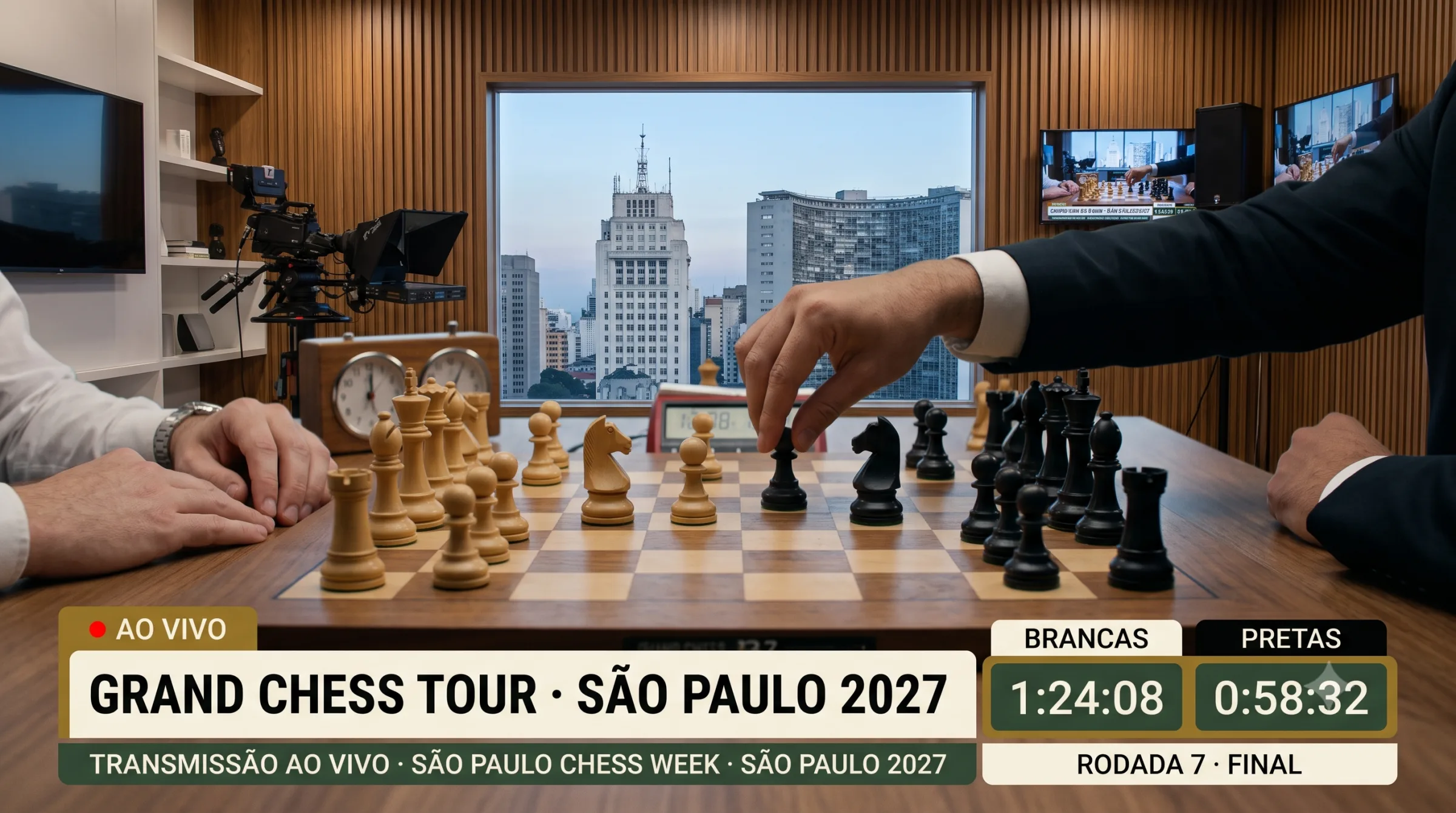 Transmissão ao vivo do Grand Chess Tour em São Paulo